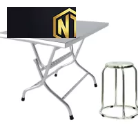 BỘ BÀN ĂN INOX CÓ GHẾ ĐÔN TIỆN LỢI